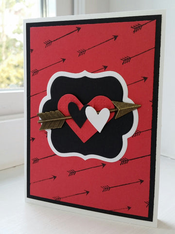 love greeting card - arrows & hearts