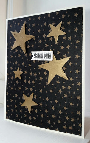 greeting card - gold stars