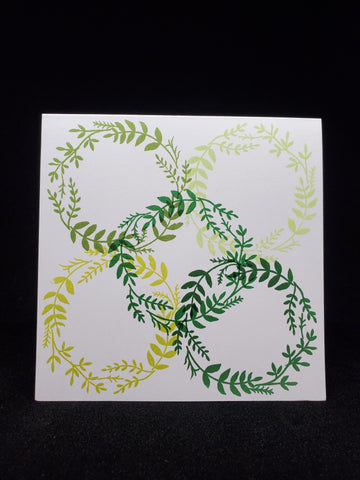 greeting card - leafy wreaths