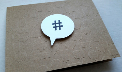 greeting card - hashtag & speech bubbles