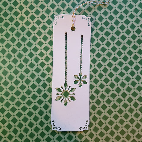 Christmas gift tag - tall snowflake