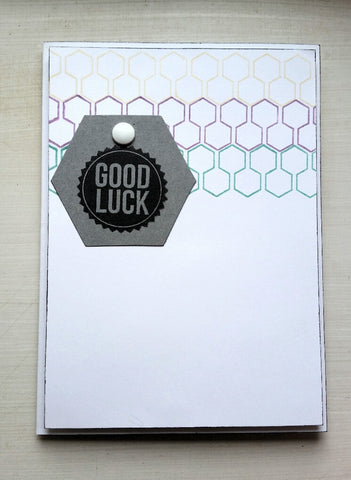good luck card - hexagon stripes