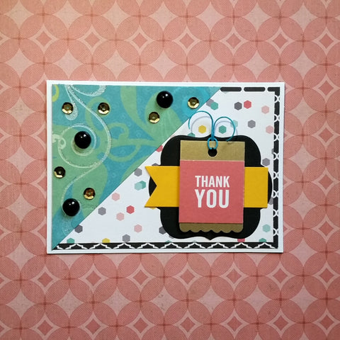 thank you greeting card - bright layers