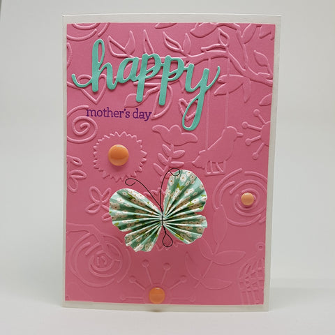 Mother's Day card - pink butterflies