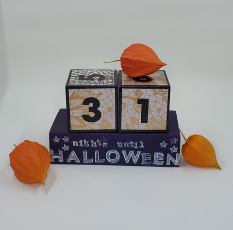 Halloween count down blocks - large