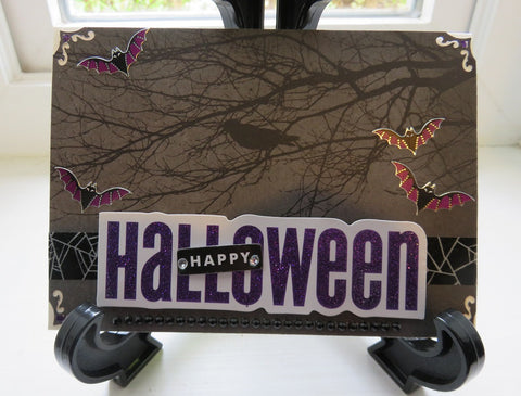 Halloween greeting card - raven