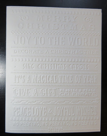 Christmas greeting card set - embossed words