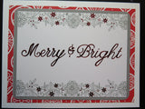 Christmas greeting card set - red foil