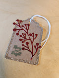 Christmas gift tag - red berries