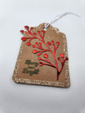 Christmas gift tag - red berries