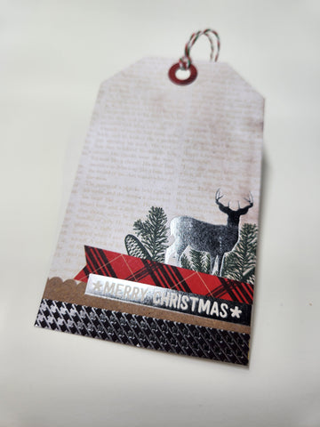 Christmas gift tag - rustic deer