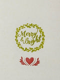 Christmas greeting card set - mery & bright