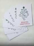 Christmas greeting card set - flourish tree