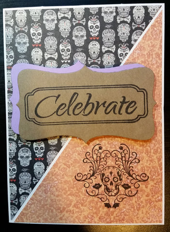 Day of the Dead greeting card - sugar skulls
