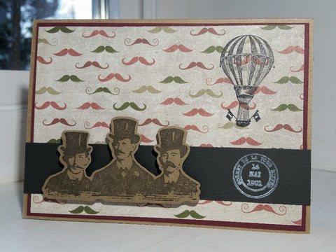 greeting card - moustaches and hot air balloon