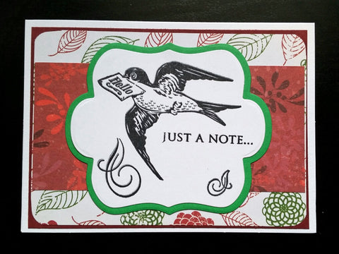 greeting card - just a note bird