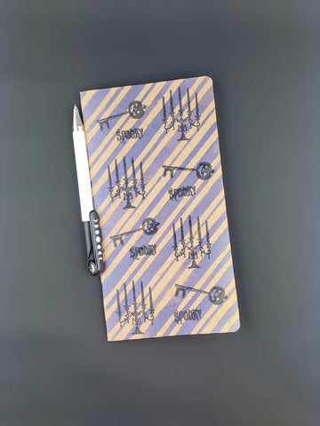 Halloween notebook - purple stripes