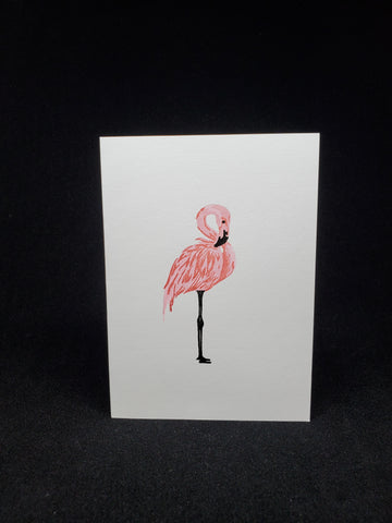 greeting card - sparkly flamingo