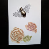 greeting card - moth and roses