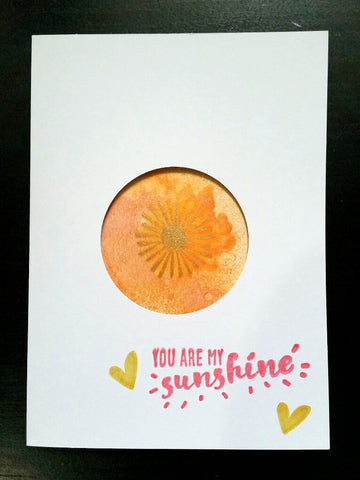 greeting card - gold and orange sunshine