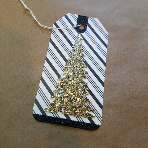 Christmas gift tags (set of 12) - gold trees
