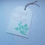 Christmas gift tags - merry & bright holly