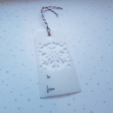 Christmas gift tag - small vellum snowflake