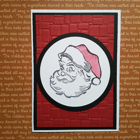 Christmas greeting card - chimney Santa