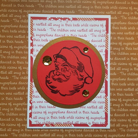 Christmas greeting card - gold Santa