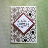 celebrate greeting card - elegant brown and white
