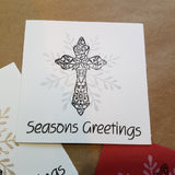Christmas greeting card set - Season's Greetings with cross