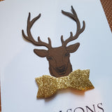 Christmas greeting card - stag with bow