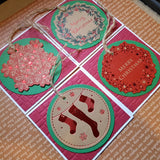 Christmas greeting card set - foil tags