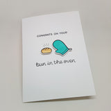 new baby card - bun in the oven