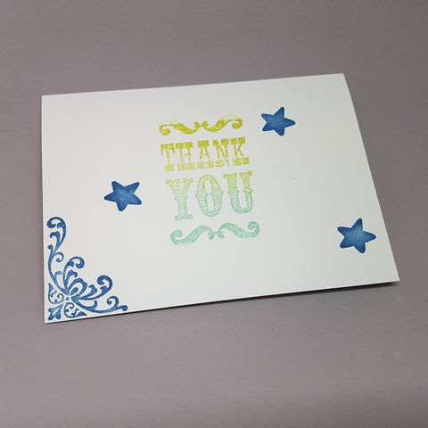 thank you card - stars and flourishes
