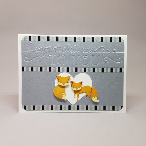 wedding card - congrats foxes