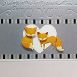wedding card - congrats foxes