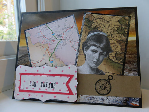 collage-style greeting card - Bon Voyage