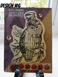 Halloween greeting card - steampunk owl