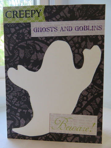 Halloween greeting card - creepy ghost