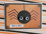Halloween greeting card - googly eye spider