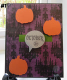 Halloween greeting card - spooky speech bubble pumpkin