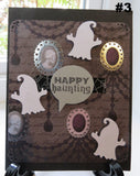 Halloween greeting card - spooky speech bubble ghost
