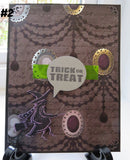 Halloween greeting card - spooky speech bubble witch