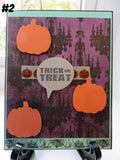 Halloween greeting card - spooky speech bubble pumpkin