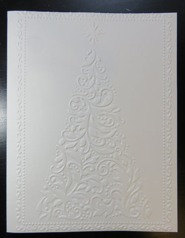 Christmas greeting card set - embossed Christmas tree