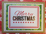 Christmas greeting card set - kraft, red & green