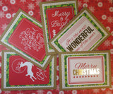 Christmas greeting card set - kraft, red & green