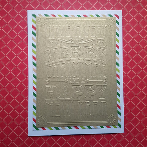 Christmas greeting card set - gold embossed greeting