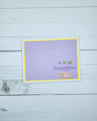 greeting card - baby congrats purple